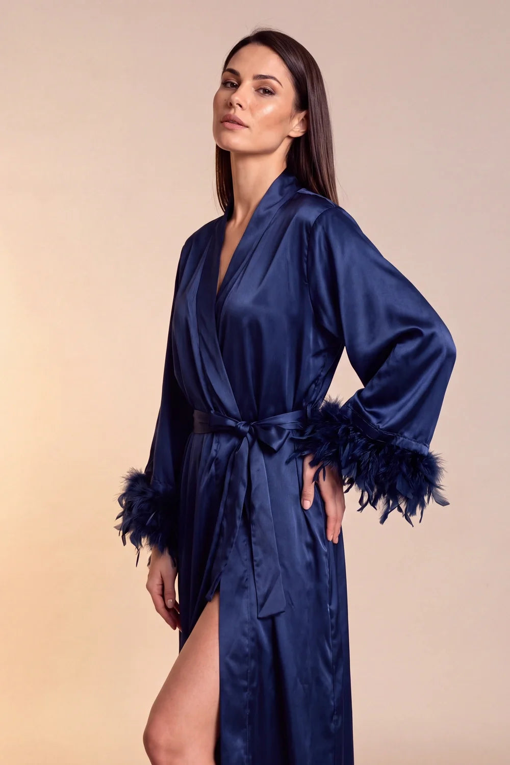 Kimono largo de satén Celiana