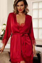 Conjunto de picardías y bata Titania Rojo